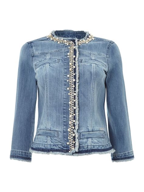 chanel style jacket trims|chanel style denim jacket.